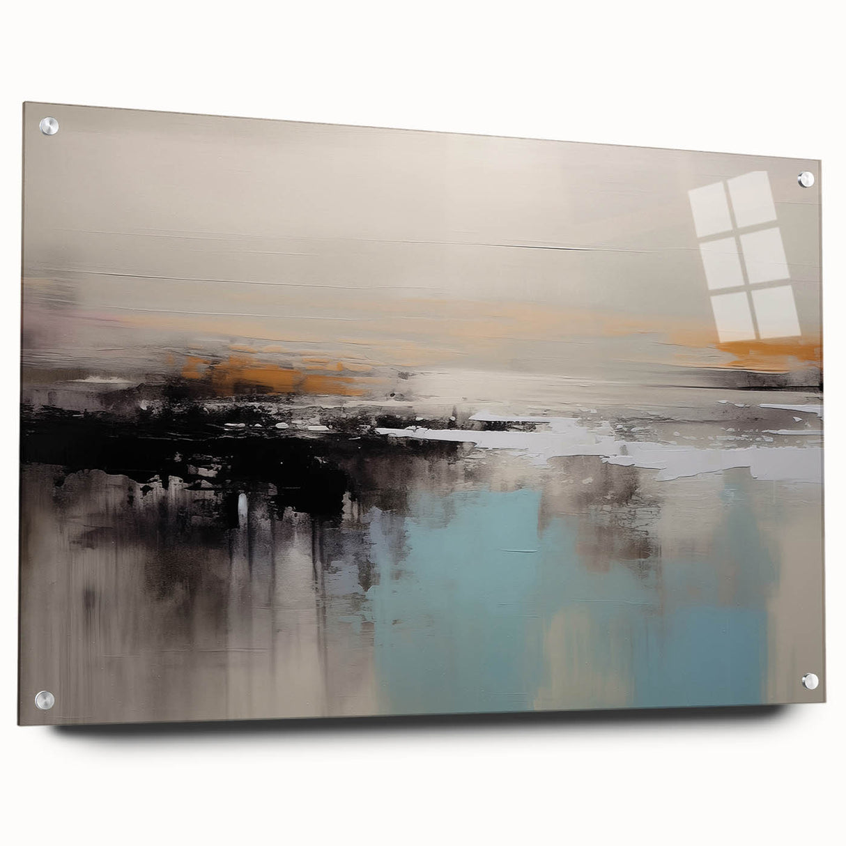 Abstract wall art canvas print featuring vibrant colors and geometric shapes, showcasing a modern design ideal for contemporary home decor. The artwork is rolled and securely packaged in a cardboard tube, ensuring safe delivery.