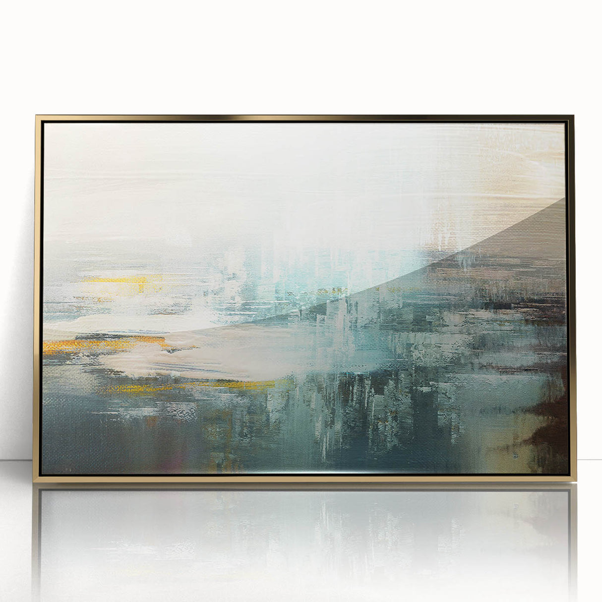 Colorful abstract canvas artwork showcasing vibrant swirls of blue, orange, and yellow, perfect for modern home decor and artistic expression.