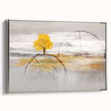 Colorful abstract canvas art print showcasing vibrant swirling patterns in shades of blue, orange, and yellow, ideal for modern decor.