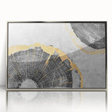Colorful abstract canvas art print showcasing vibrant swirling patterns in shades of blue, orange, and yellow, ideal for modern decor.