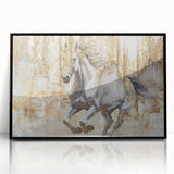 Abstract wall art canvas featuring vibrant colors like blue, orange, and yellow, showcasing dynamic geometric shapes and patterns, ideal for modern decor.