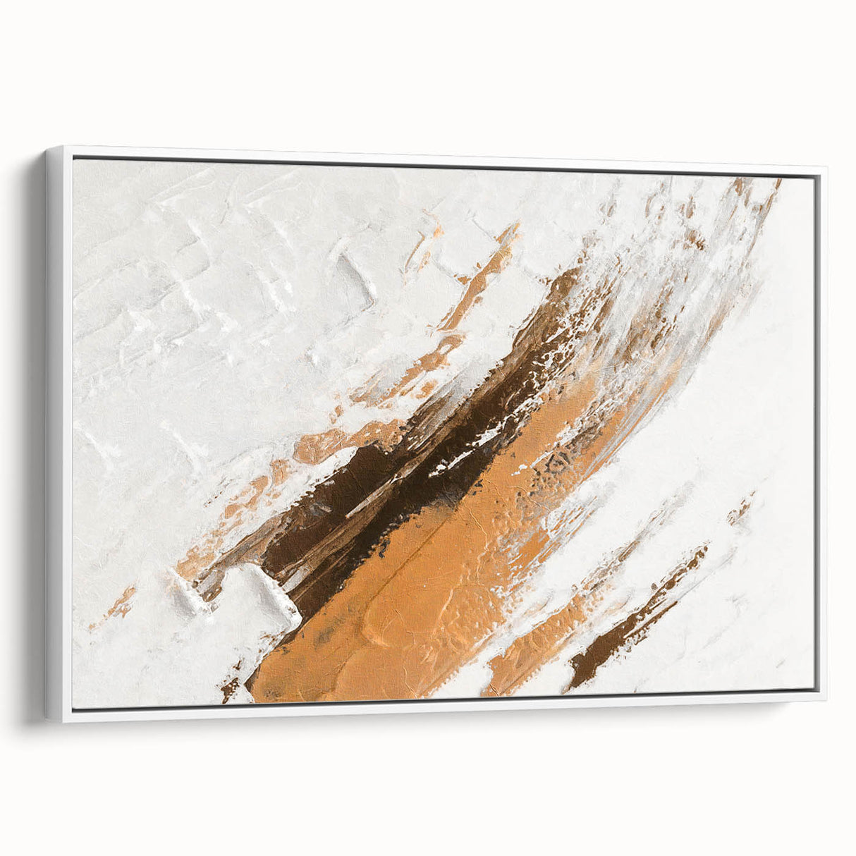 Colorful abstract canvas art print showcasing vibrant shapes and patterns in shades of blue, orange, and yellow, perfect for modern decor.