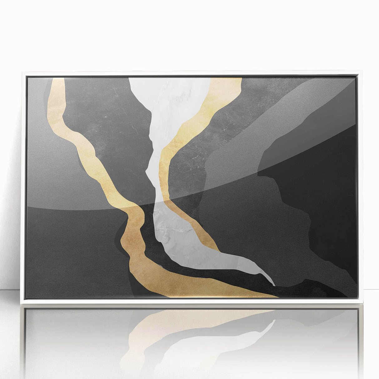Abstract canvas art print with vibrant colors and dynamic shapes, showcasing a modern design ideal for contemporary home decor.