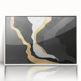 Abstract canvas art print with vibrant colors and dynamic shapes, showcasing a modern design ideal for contemporary home decor.