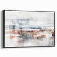 Colorful abstract canvas art print showcasing vibrant swirls of blue, orange, and yellow, ideal for modern home decor and wall accents.