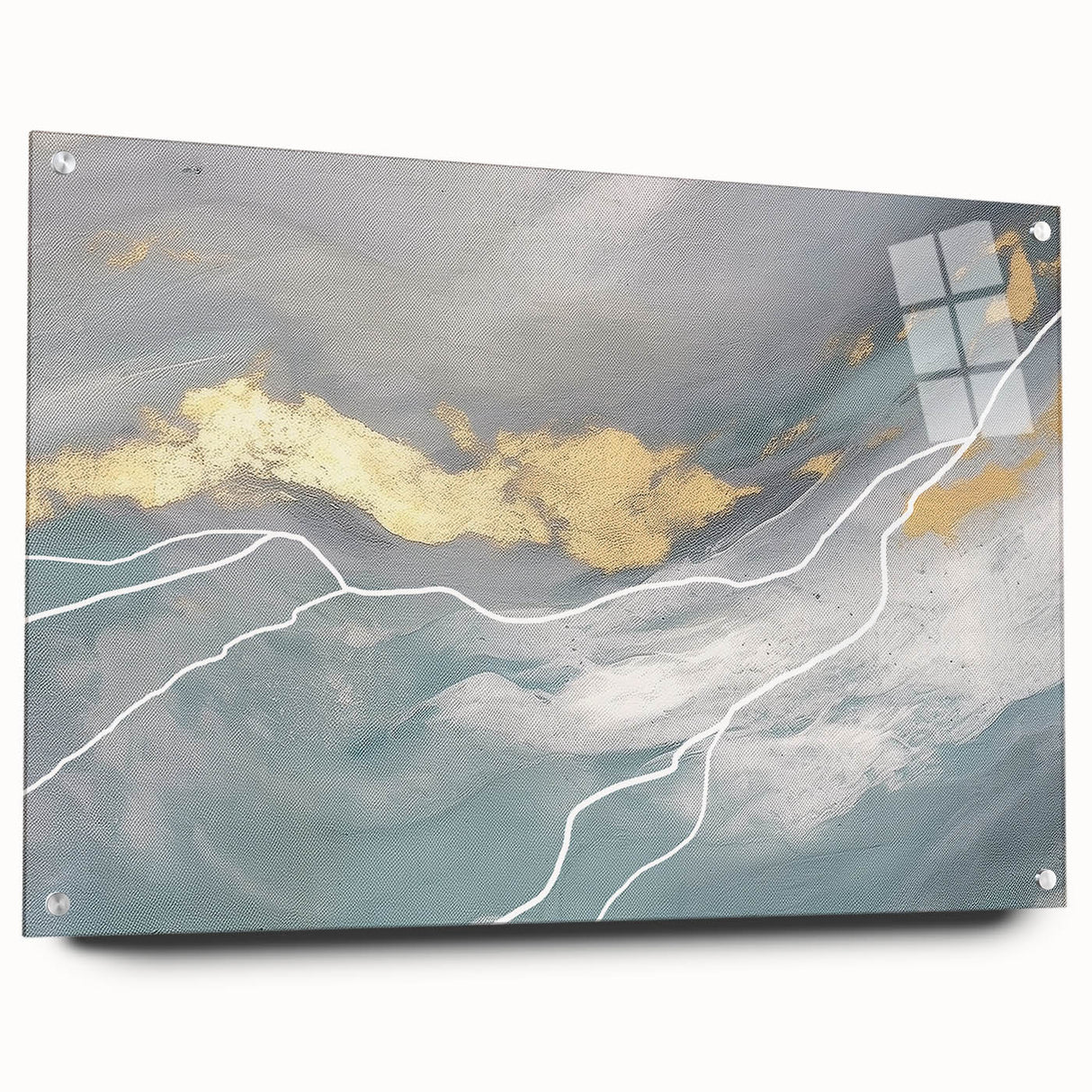 Colorful abstract wall art canvas print showcasing bold geometric shapes and vibrant hues, perfect for modern home décor or office space.