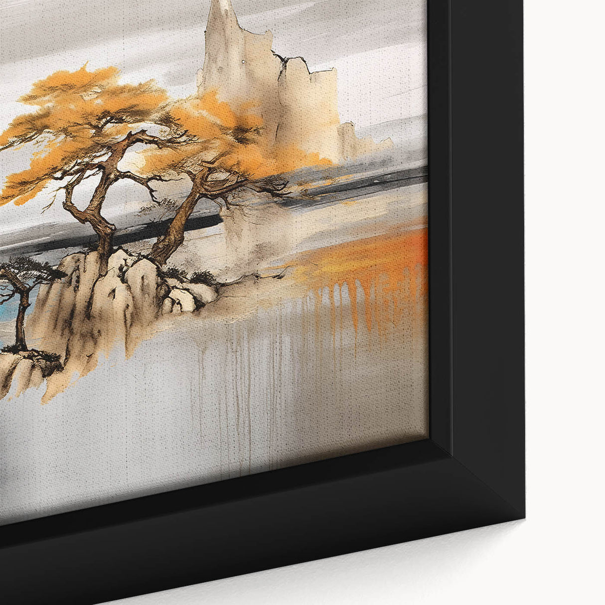Abstract wall art canvas print showcasing vibrant colors and geometric patterns, rolled and secured in a protective cardboard tube for easy transport and display.