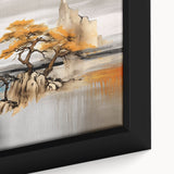 Abstract wall art canvas print showcasing vibrant colors and geometric patterns, rolled and secured in a protective cardboard tube for easy transport and display.