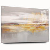 Colorful abstract canvas artwork showcasing vibrant brush strokes in shades of blue, orange, and yellow, perfect for modern home decor.