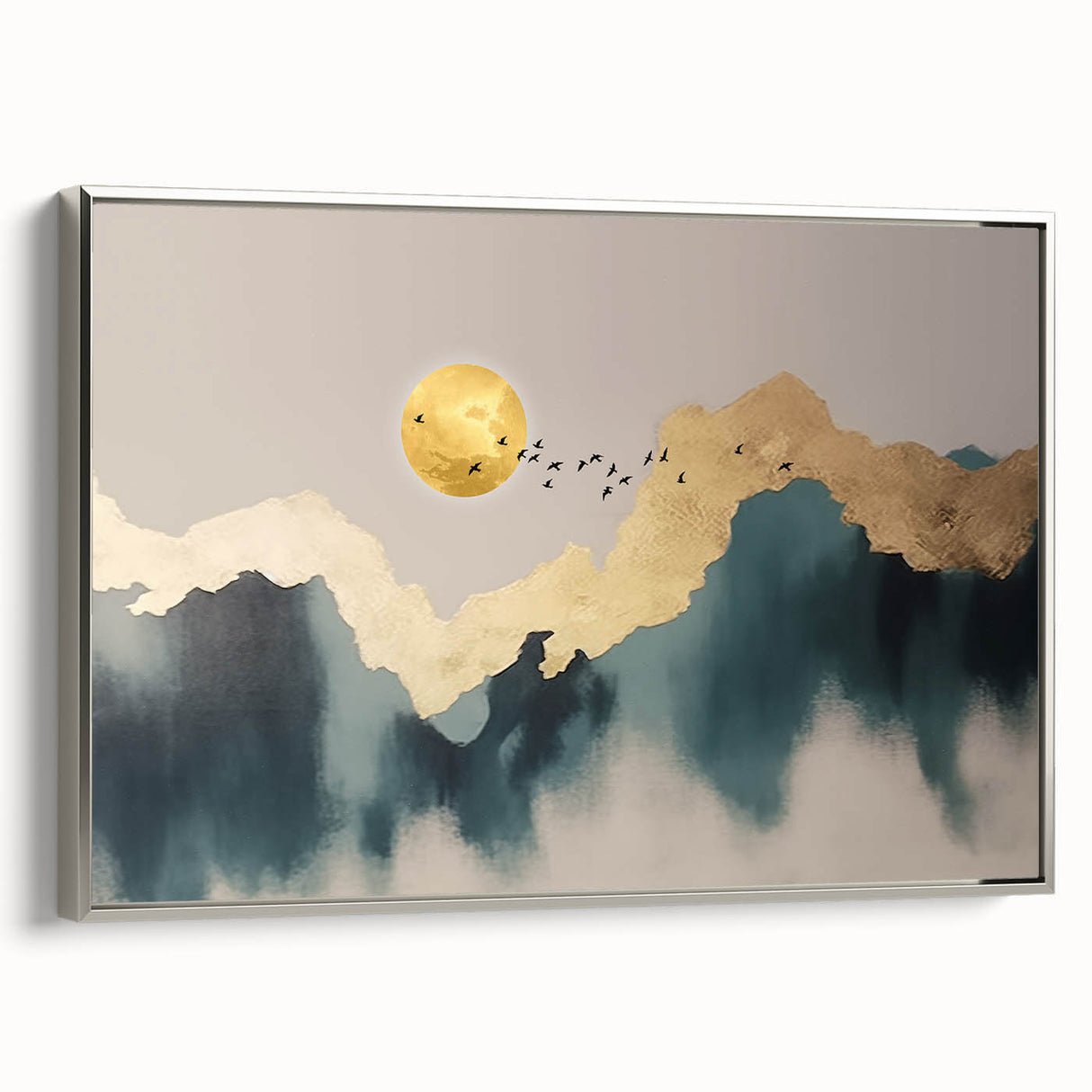 Colorful abstract wall art canvas featuring vibrant swirls of blue, pink, and yellow, ideal for modern home decor, displayed in a sleek setting.