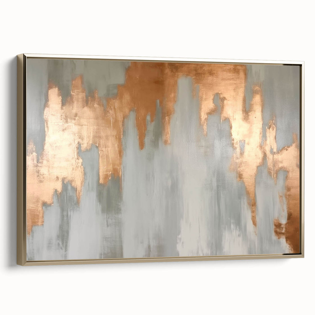 Geometric Strokes and Lines Abstract Art with Wood Rings on Canvas
