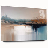 Abstract canvas art print showcasing vibrant colors and dynamic shapes, perfect for modern decor, displayed in a stylish setting.