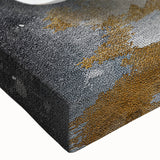 Abstract wall art canvas print showcasing vibrant blue and orange swirls, perfect for modern home decor, evoking energy and creativity.