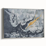 Abstract canvas art showcasing vibrant colors and dynamic shapes, perfect for modern home decor. The artwork features a mix of blues, yellows, and reds, adding an energetic touch to any space. Ideal for contemporary or eclectic interior designs.