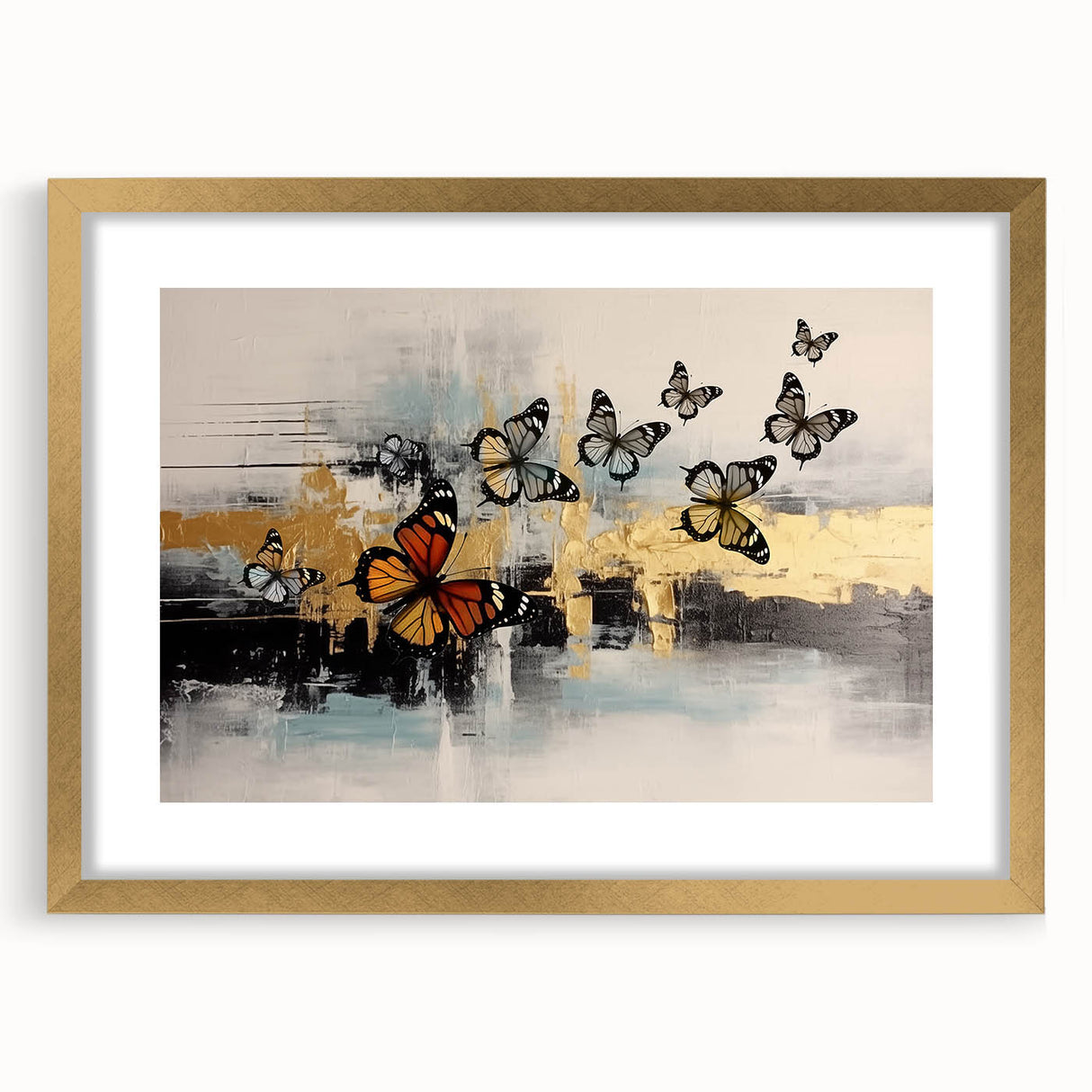 Abstract wall art print showcasing vibrant geometric shapes in bold colors, perfect for modern decor, rolled and ready for framing.
