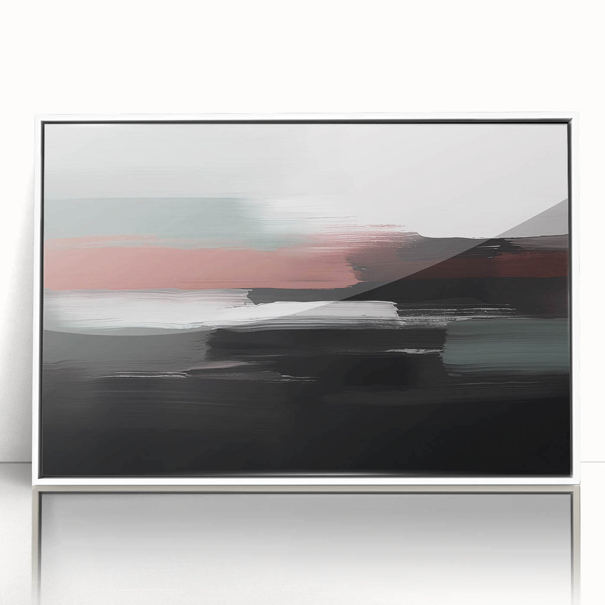Abstract canvas artwork showcasing vibrant colors and dynamic shapes, ideal for modern decor, presented in a protective cardboard tube.