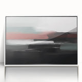 Abstract canvas artwork showcasing vibrant colors and dynamic shapes, ideal for modern decor, presented in a protective cardboard tube.
