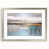 Abstract wall art canvas print showcasing vibrant colors and dynamic shapes, perfect for modern decor, displayed in a stylish living room setting.