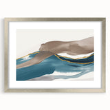 Colorful abstract wall art canvas print showcasing dynamic swirls of blue, orange, and yellow, perfect for modern home decor accents.