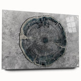 Abstract canvas artwork showcasing vibrant blue and orange geometric shapes with fluid patterns, ideal for modern home decor.