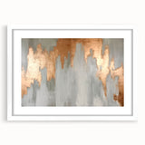 Geometric Strokes and Lines Abstract Art with Wood Rings on Canvas