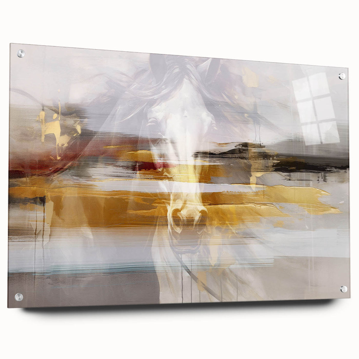 Abstract wall art canvas print showcasing vibrant colors and dynamic shapes, perfect for modern decor, rolled for easy framing and display.