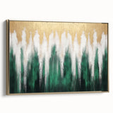 Vibrant abstract wall art canvas print showcasing bold colors and dynamic shapes, elegantly rolled and secured in a protective cardboard tube for easy shipping and display.