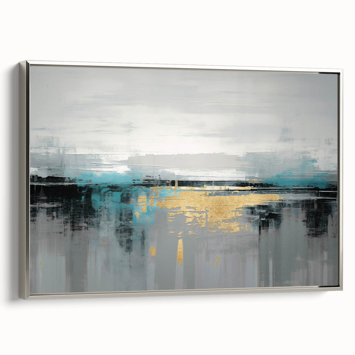 Abstract wall art canvas showcasing a vibrant mix of blue and orange geometric patterns, rolled and securely packaged in a protective cardboard tube for shipping. Ideal for modern home decor and art enthusiasts.
