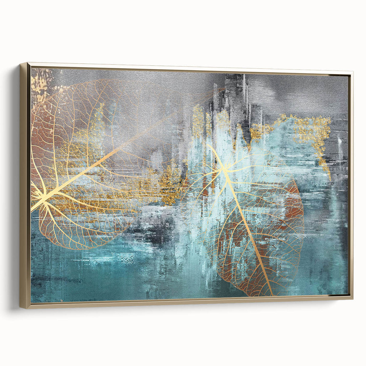Abstract canvas artwork showcasing vibrant colors and dynamic shapes, perfect for modern home decor, wrapped for safe delivery.