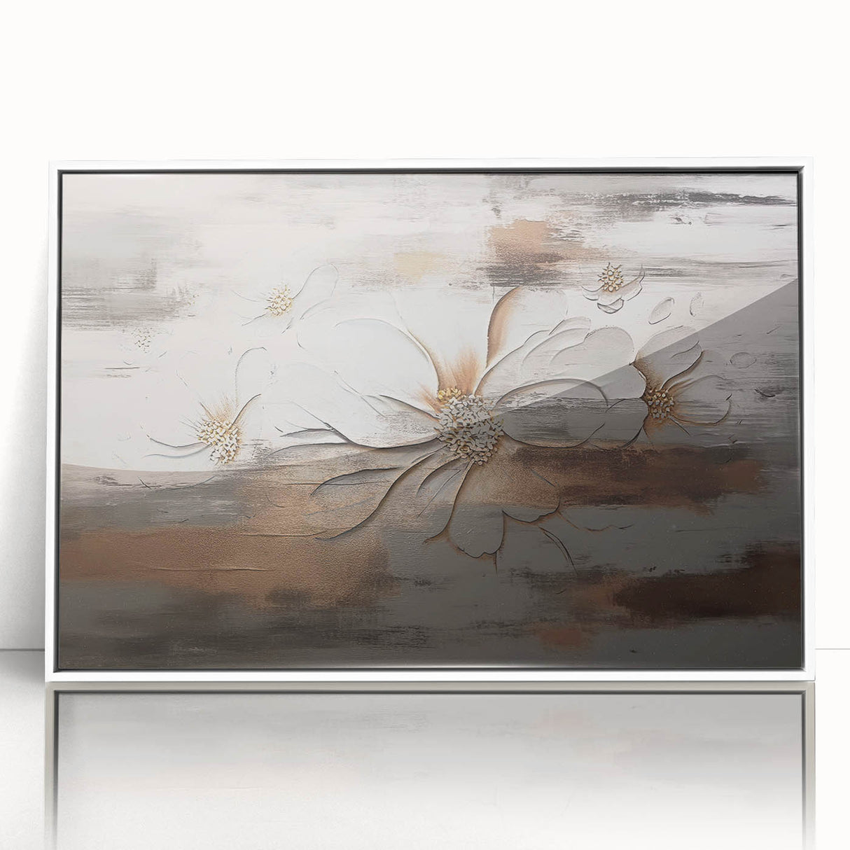 Abstract Contemplative Figure with Woodgrain - Minimalist Art
