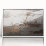 Abstract Contemplative Figure with Woodgrain - Minimalist Art