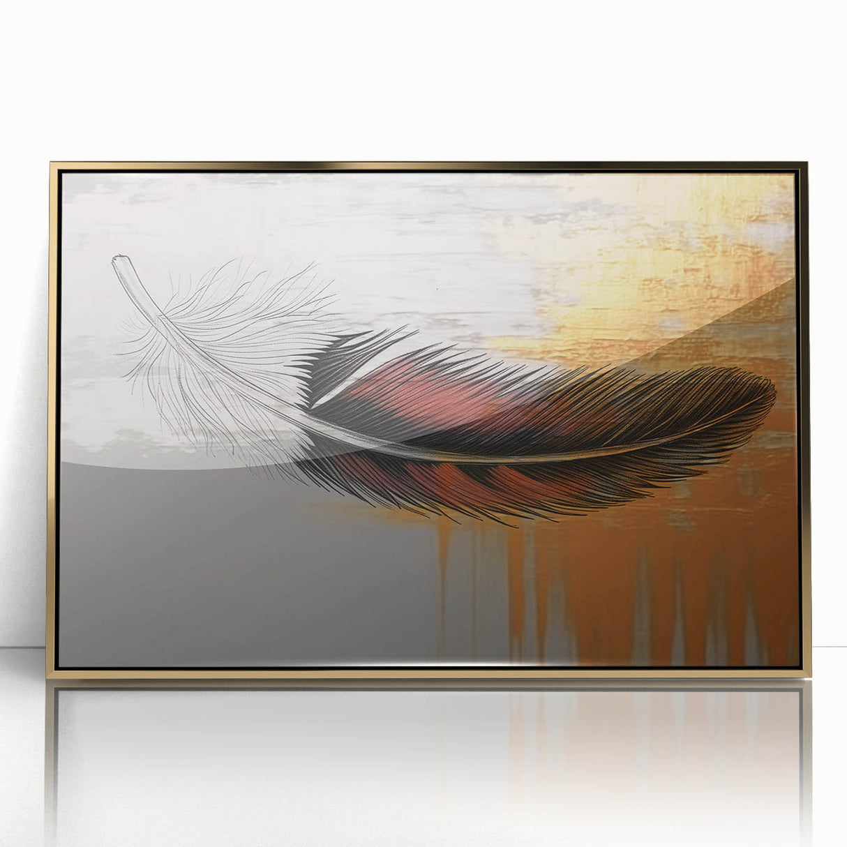 Abstract wall art canvas showcasing vibrant colors and dynamic shapes, perfect for modern décor, rolled and ready for framing in a protective tube.