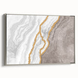 Vibrant abstract wall art canvas print showcasing swirling colors of blue, orange, and yellow, ideal for modern home decor.