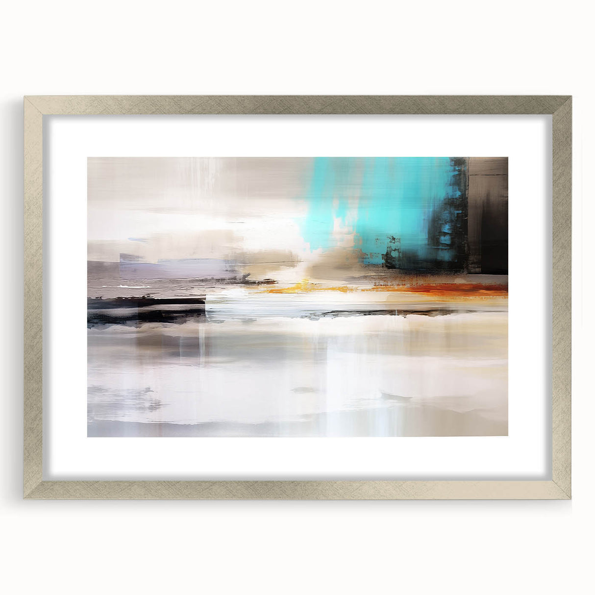 Vibrant abstract wall art canvas print showcasing swirling colors of blue, orange, and yellow, perfect for modern home decor.