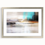 Vibrant abstract wall art canvas print showcasing swirling colors of blue, orange, and yellow, perfect for modern home decor.