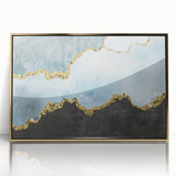 Vibrant abstract wall art canvas featuring dynamic shapes and bright colors, ideal for contemporary home decor, enhancing any space.