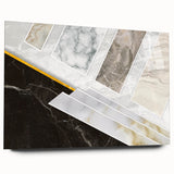 Abstract wall art canvas featuring vibrant colors and geometric shapes, creating a modern aesthetic. The artwork is rolled and securely packaged in a cardboard tube for safe shipping.