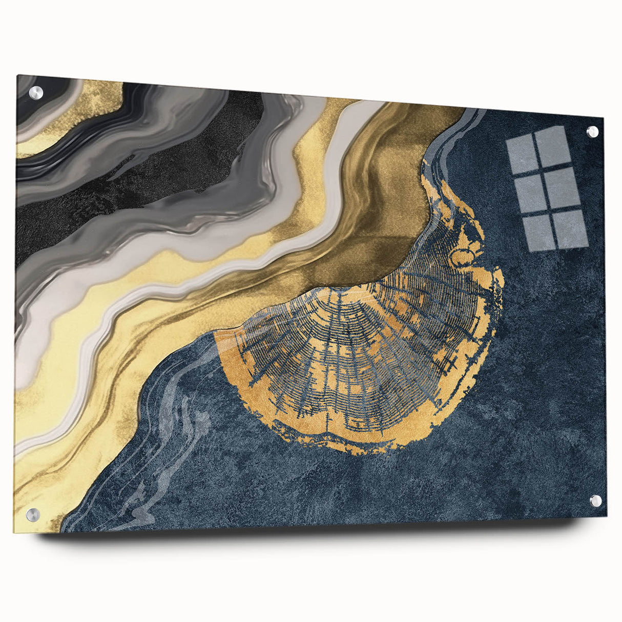 Abstract wall art canvas showcasing vibrant colors and geometric patterns, perfect for modern decor. Packaged securely in a protective cardboard tube.