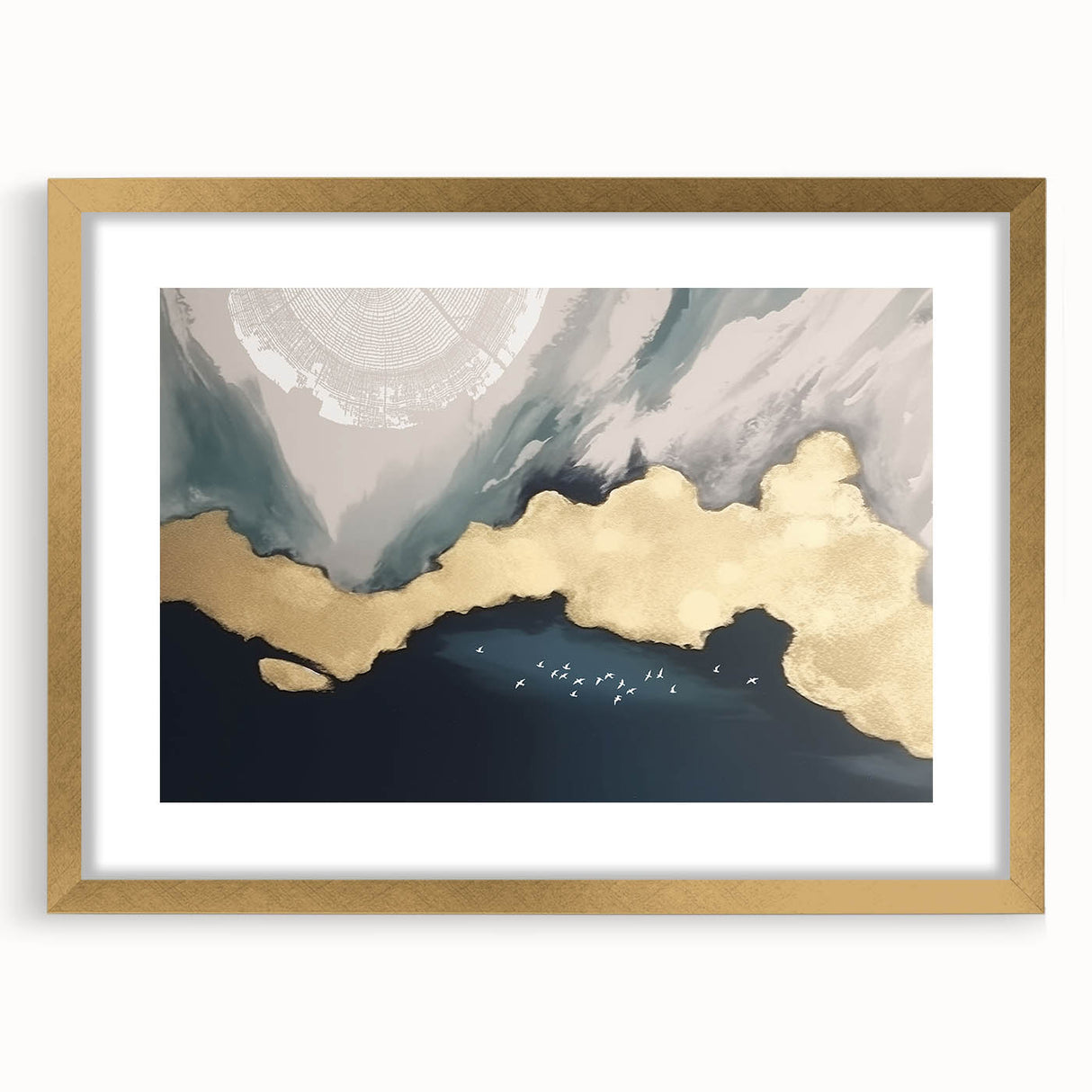 Abstract canvas artwork displaying vibrant colors and geometric patterns, ideal for modern home decor. The piece is rolled and securely packaged in a protective cardboard tube for safe delivery.
