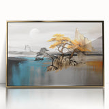 Abstract art canvas featuring vibrant colors in swirling patterns, showcasing a modern design ideal for contemporary home decor. Packaged securely for delivery.