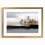 Vibrant abstract wall art canvas print showcasing dynamic shapes and colors, perfect for modern home decor, framed in a sleek black frame.