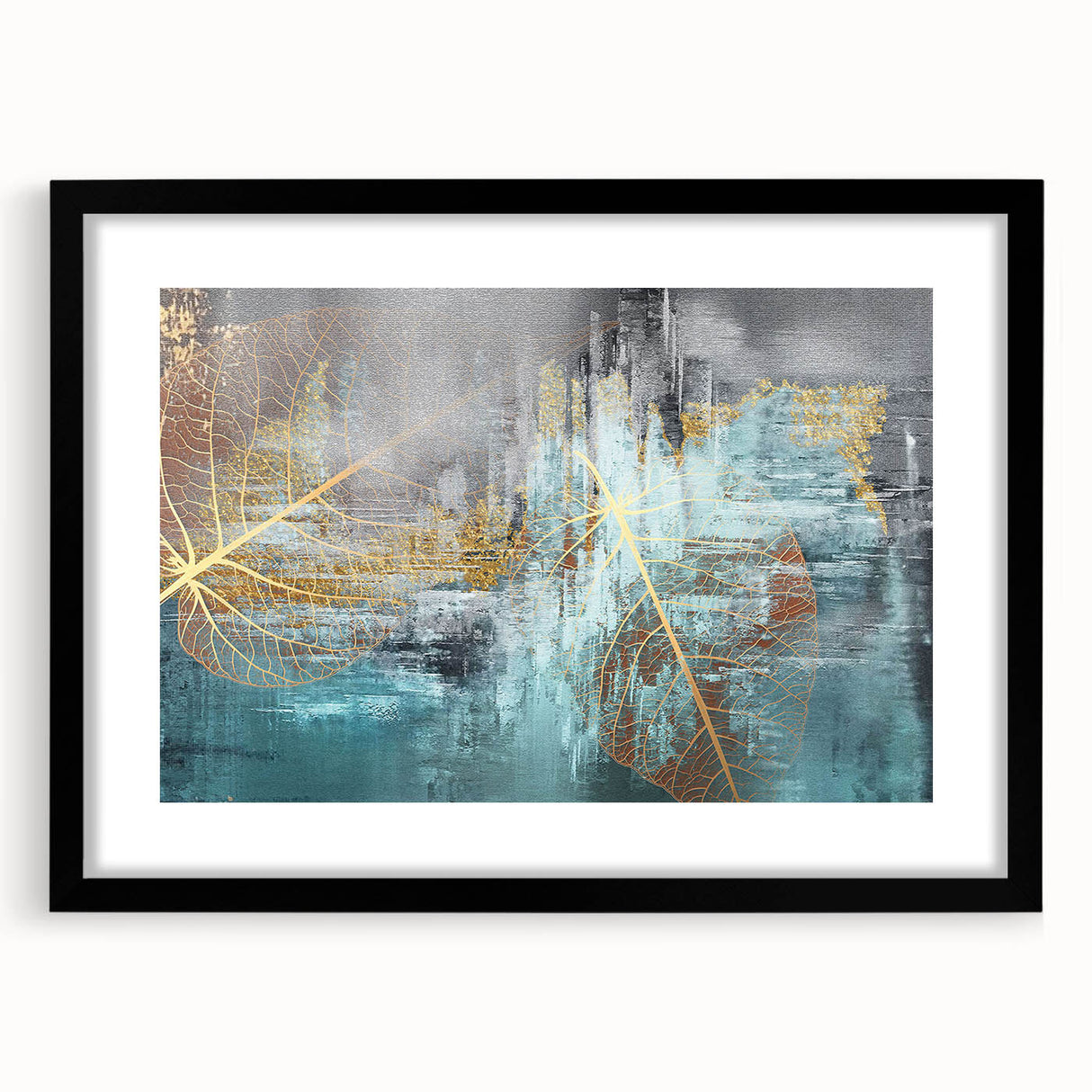 Colorful abstract canvas art with swirling patterns in shades of blue, orange, and yellow, ideal for modern home decor or artistic display.