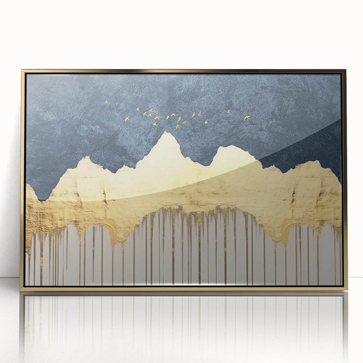 Colorful abstract wall art canvas print showcasing vibrant swirls of blue, orange, and yellow, perfect for modern home decor and artistic expression.