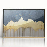 Colorful abstract wall art canvas print showcasing vibrant swirls of blue, orange, and yellow, perfect for modern home decor and artistic expression.
