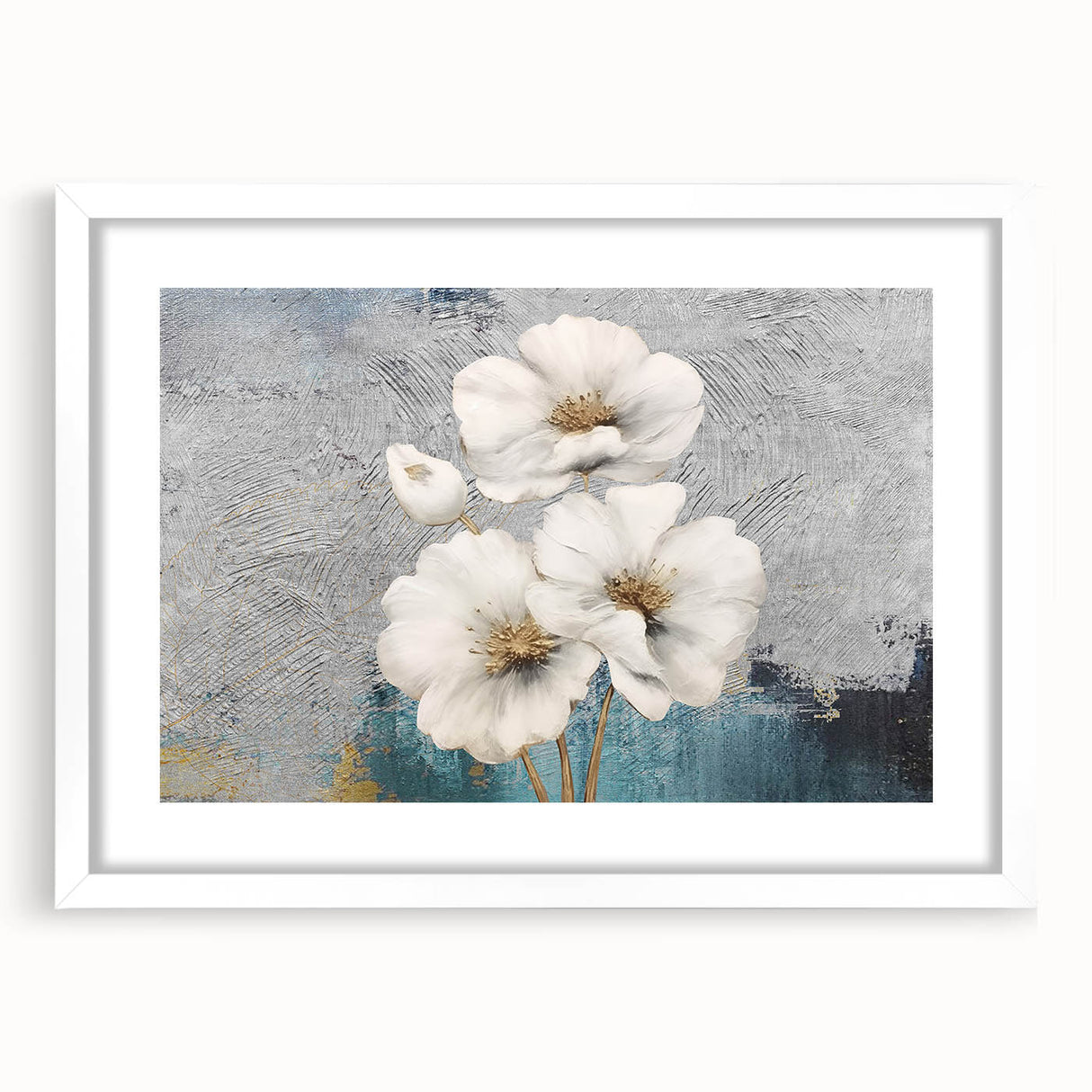 Abstract wall art canvas print showcasing vibrant colors and fluid shapes, ideal for modern decor, elegantly displayed in a bright room setting.