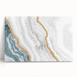 Abstract canvas artwork showcasing vibrant colors and dynamic shapes, ideal for modern home decor, displayed in a well-lit studio setting.