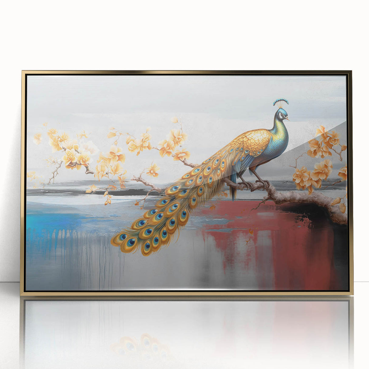 Colorful abstract wall art canvas print showcasing vibrant geometric shapes and patterns, perfect for modern home decor. Packaged securely in a cardboard tube for delivery.