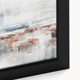 Abstract canvas artwork showcasing vibrant colors and geometric shapes, perfect for modern home decor or artistic inspiration. The piece features a dynamic interplay of blues, yellows, and reds, capturing a sense of movement and creativity.