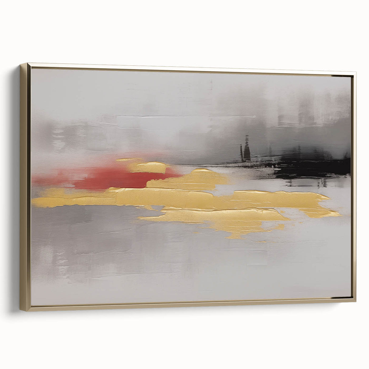 Colorful abstract canvas artwork showcasing vibrant geometric shapes in shades of blue, orange, and yellow, ideal for modern home decor or office settings.