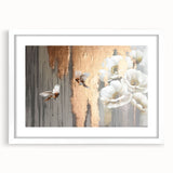 Abstract wall art canvas print showcasing vibrant geometric patterns in bold colors, rolled and securely packaged in a cardboard tube for safe delivery.